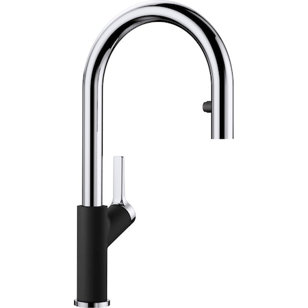 Blanco Urbena Pull Down Dual Spray Kitchen Faucet 1.5 GPM - Chrome/Coal Black 526398